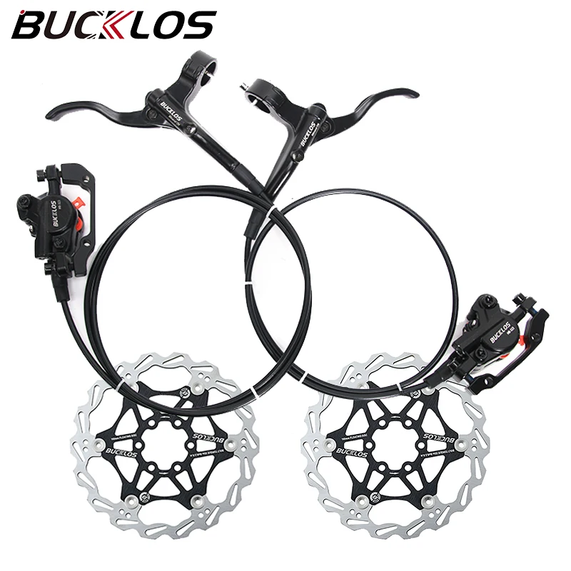 BUCKLOS Bicycle Hydraulic Brakes Set  Oil Pressure 160mm Bike Disc Brake Kit Road  MTB Bike  Brake Lever Bicycle Brakes Caliper