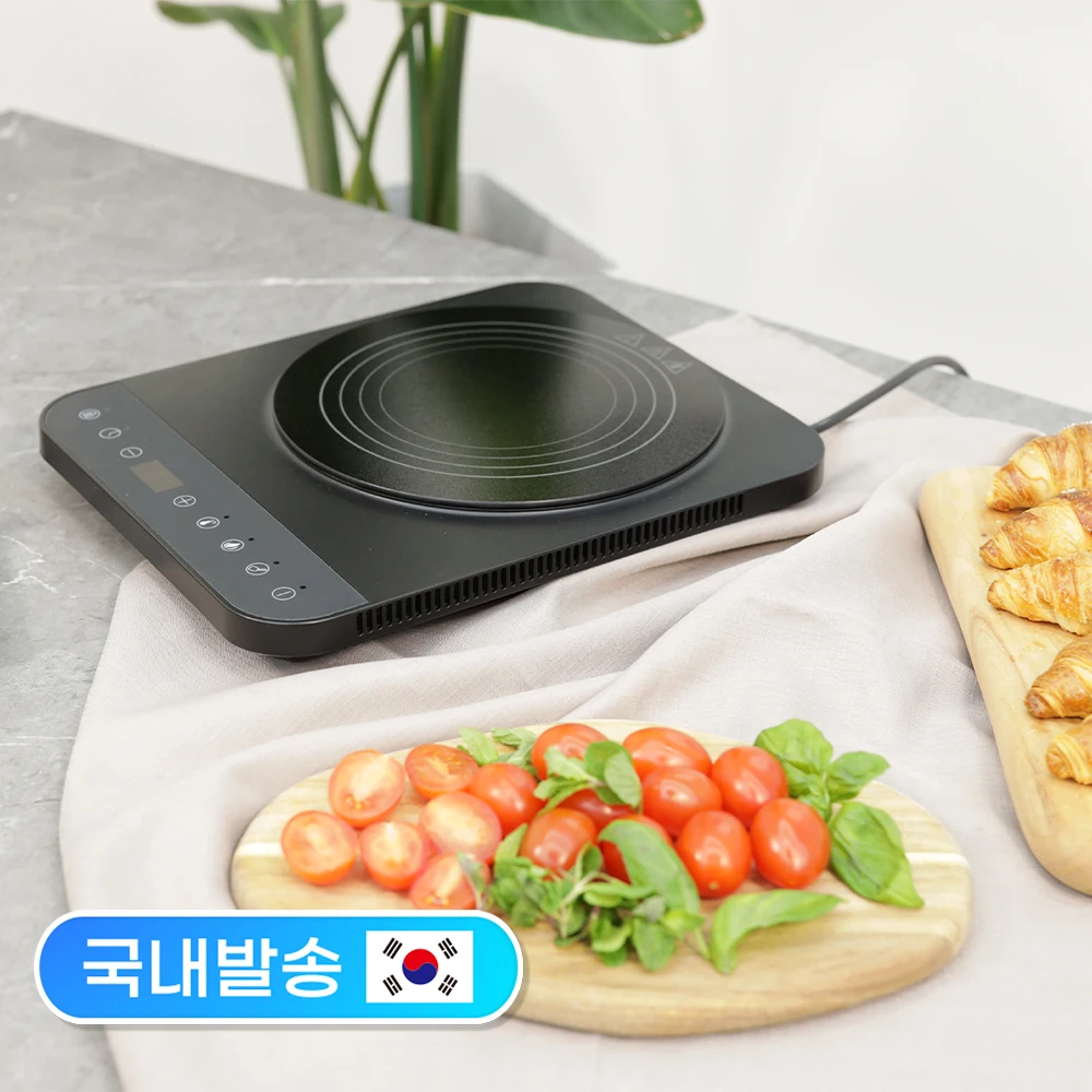 키친아트 인덕션 1구 전기레인지 터치식 간편조작 깔끔세척 과열방지 블랙/화이트/민트/핑크 KI-