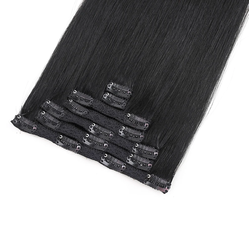 Clip-in Human Hair Extension Blonde Remy Human Hair Straight Natural Black Brown Real Hair For Beauty Women 12