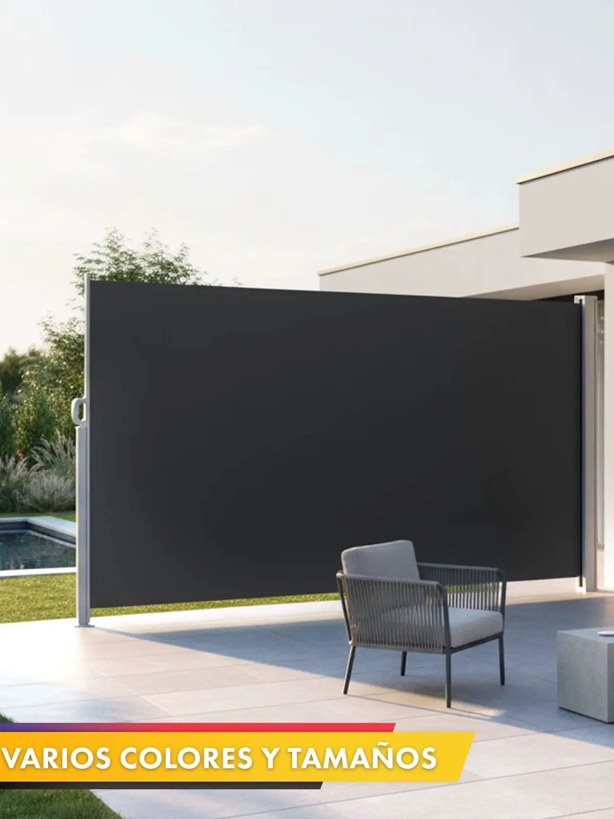 Alu Seitenmarkise Sichtschutz Sonnenschutz Balkon Terrasse Garten UV50+ Wasserabweisend Windschutz Ausziehbar Blickdicht Verschiedene Größen