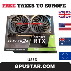 RTX 3060 VENTUS GeForce 2X Placa gráfica, 12G OC, GDDR6, Dissipador de calor, Placas de vídeo, 192 bits, Compatível com HDMI, PCI4.0, 3060, Usado, 2024