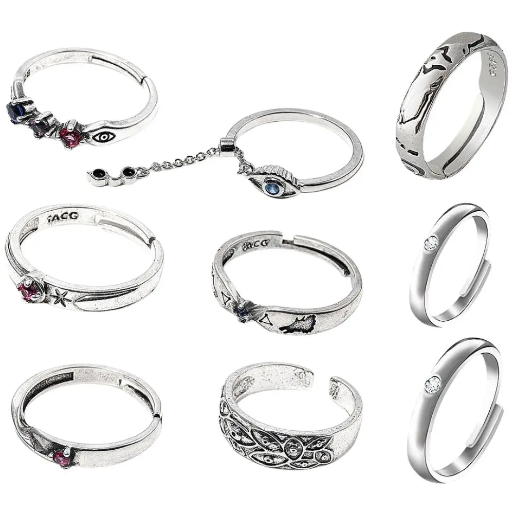 Anime JJK Rings Yuta Okkotsu Cosplay Men Women Couple Lover Rings Metal Adjustable Rings Unisex Jewelry Gift Accessories