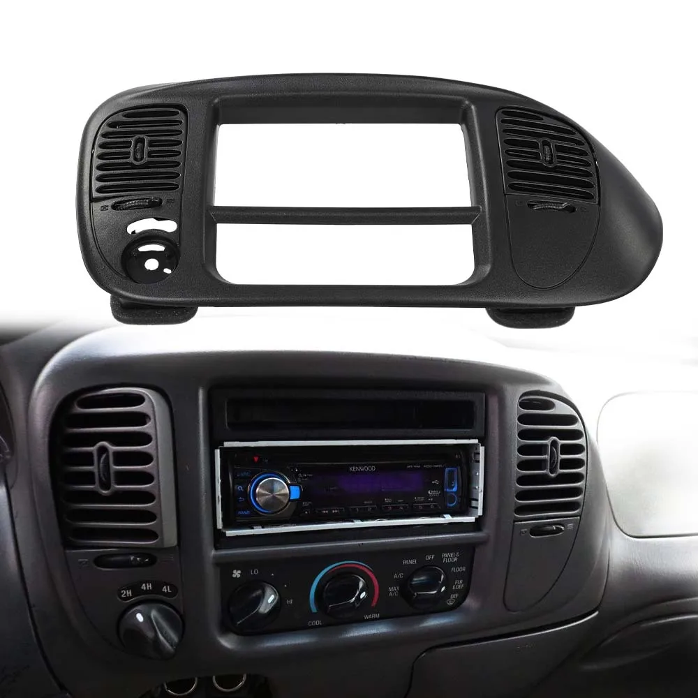 

1 Set Center Dash Radio Surround Bezel Trim Panel Fit for 00-03 Ford F150 Black