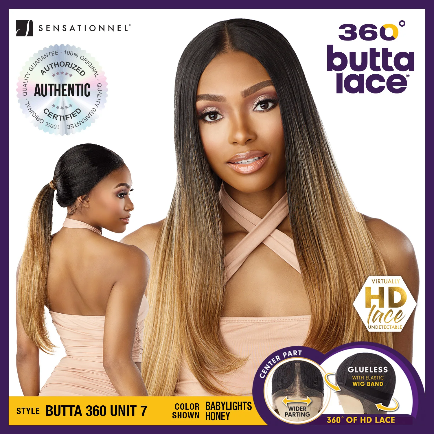 Sensationnel Glueless Butta 360 HD Lace Front Wig Unit 7 – Glueless Design, 360° Perfect Fit, Easy Wear, Natural Hairline