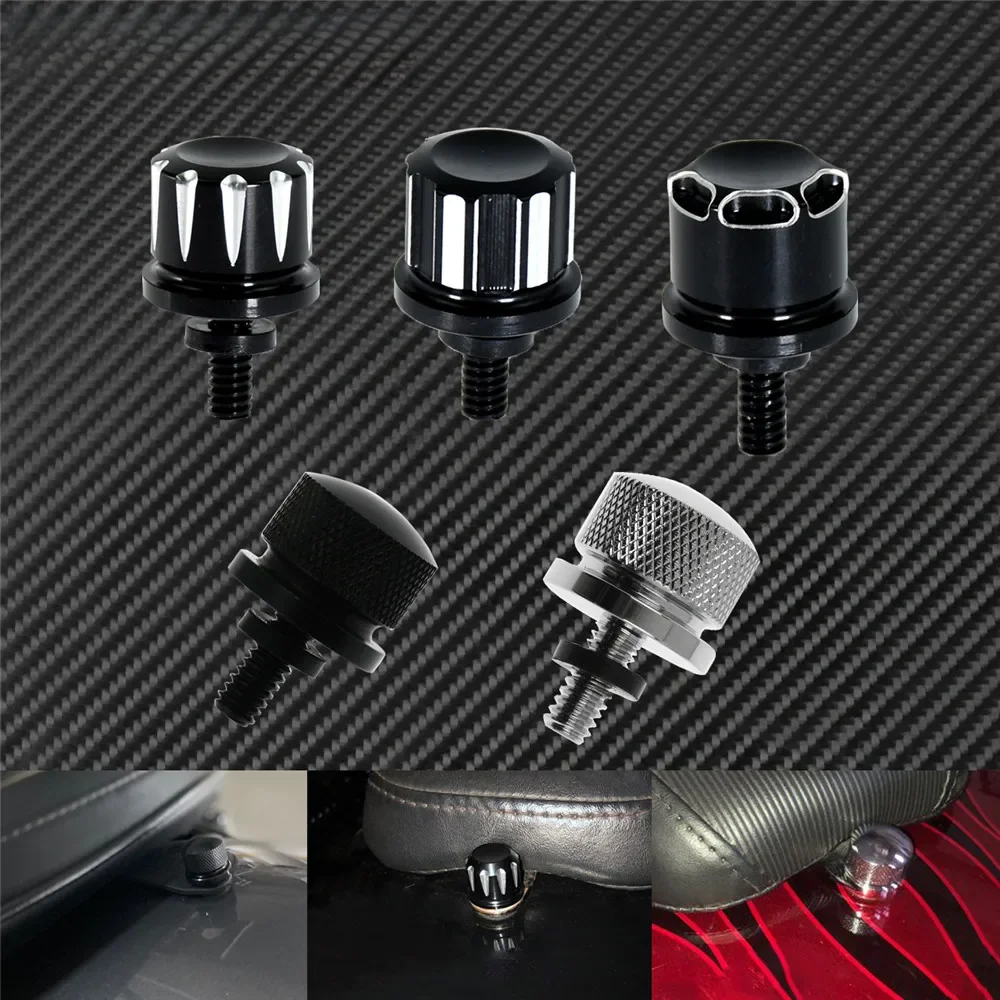 Motorrad Schwarz/Chrom Sitzschraube Tab Schraube Für Harley Touring Road King Street Glide Softail Dyna Sportster XL Street Bob 96-19