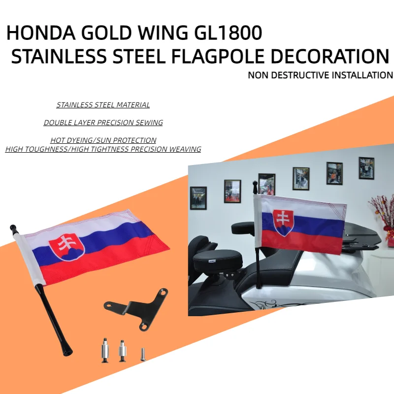 Gold Wing GL1800 Motorcycle Flag Group For Honda Motorcycle Slovakia Flagpole motocross 2018-2024 Flagpole Moto Tour-Panical