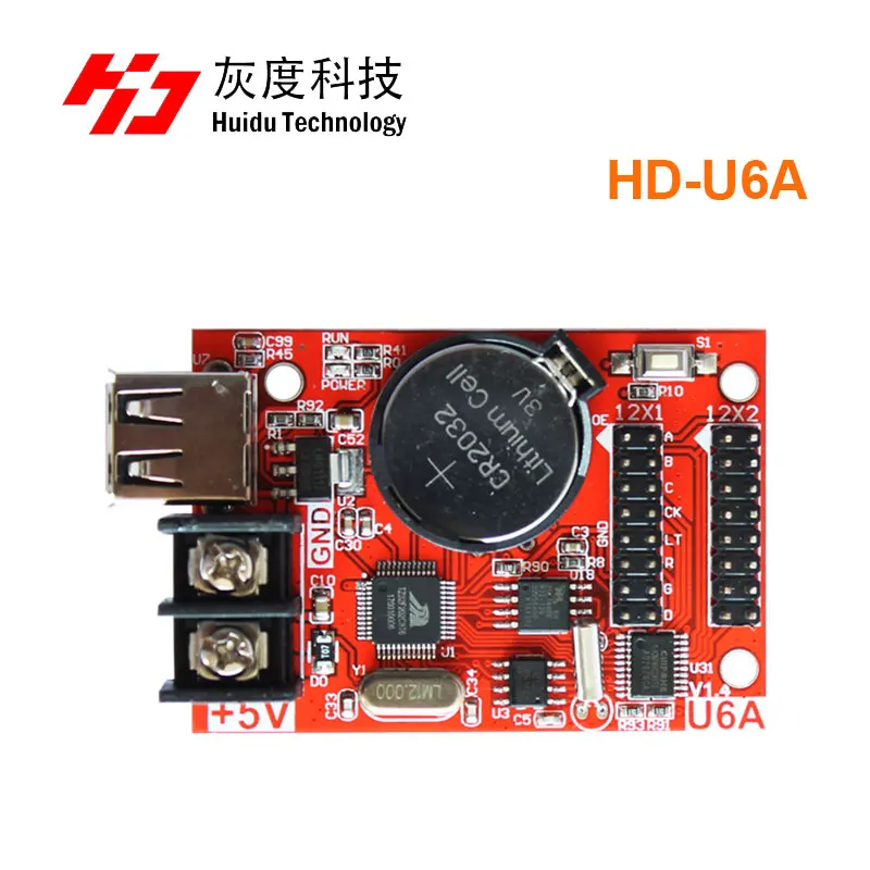 Huidu LED Display Control Card HD U6A U62 U63 U64 U6B U60 USB Port Single Dual Color LED Signs Controller