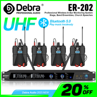 Debra ER202 Audio UHF Wireless In-ear Monitoring System With Bluetooth 5.0 For Stage Band Ensemble Monitor Headphones