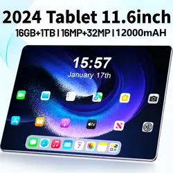 Nouvelle tablette réseau 5G Android 2024, 13.0 pouces, 16 Go de RAM, 1 To, Dean, 16MP, 32MP, 11.6 mAh, 10 cœurs, WiFi, Bluetooth, 12000