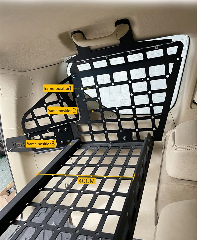 For Toyota Land Cruiser Prado J150 2010-2021 Modular Storage Molle Panel Shelf Window Shelf Rear Trunk Debris