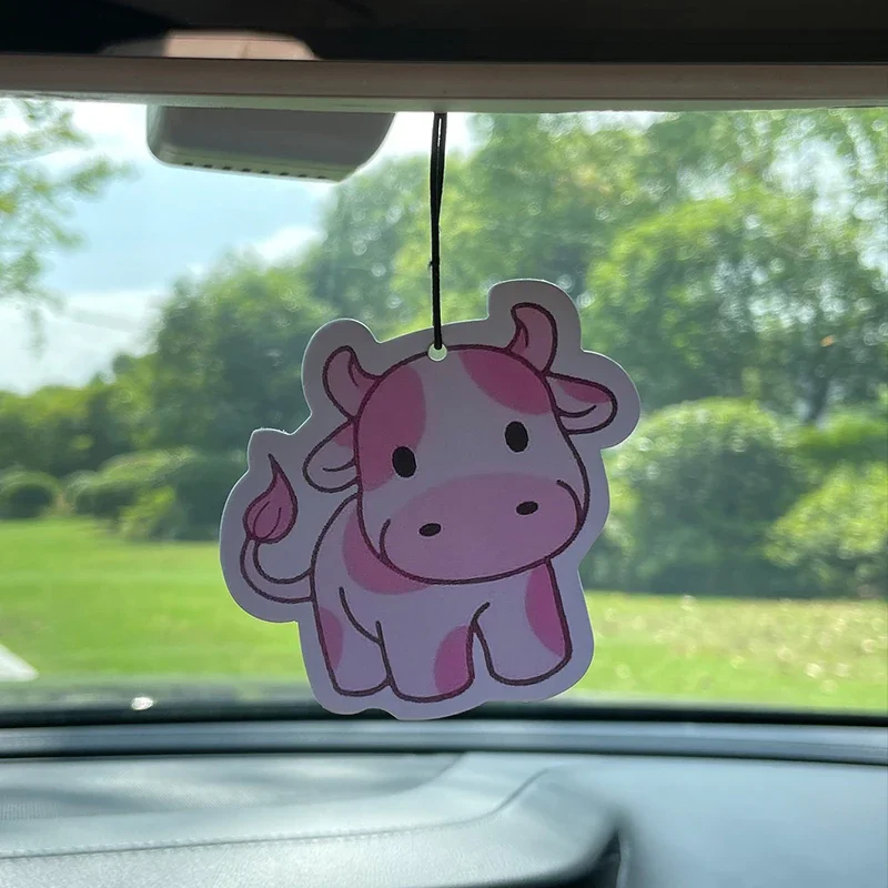Bâton de parfum de voiture de vache rose, pendentif de parfum, sortie d'air, sac de parfum