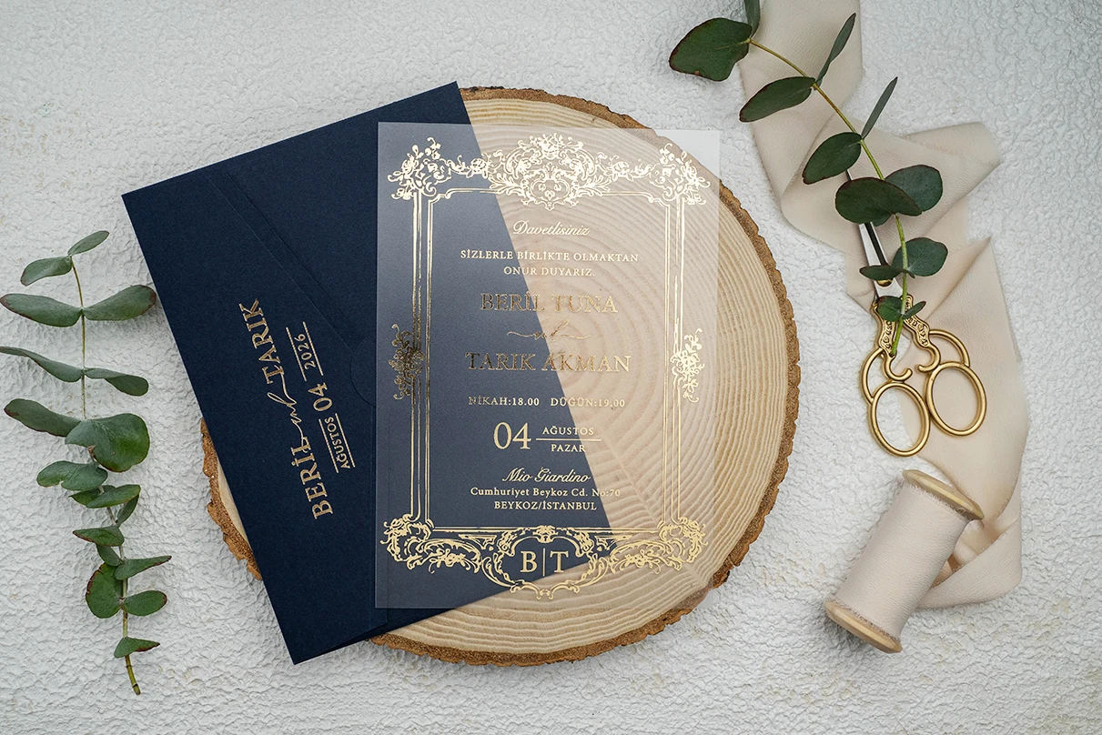 50 pcs Wedding Invitation, Acrylic Invitations, Acrylic Gold Invitations, Minimalist Design, Clear Acrylic Invitation