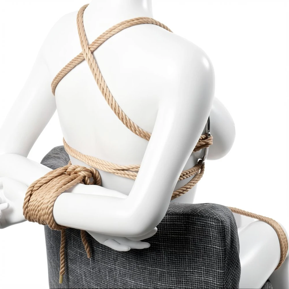 Japanese Shibari DIY Cotton Rope Harness Breast Restraint Cage Bra Metal Ring Erotic Lingerie Accessories BDSM Toy Kit for Women - view 4