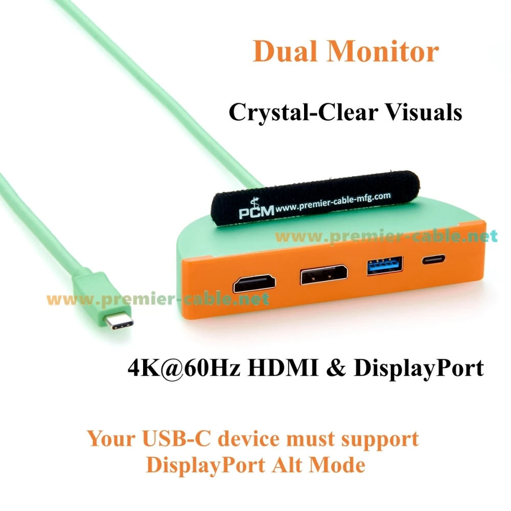 4-in-1 Tragbarer USB-C-Hub, Multiport-Adapter mit Dual-Monitor 4K@60Hz HDMI DisplayPort, 10Gbps USB-C und USB-A Datenanschlüssen – Detail 5