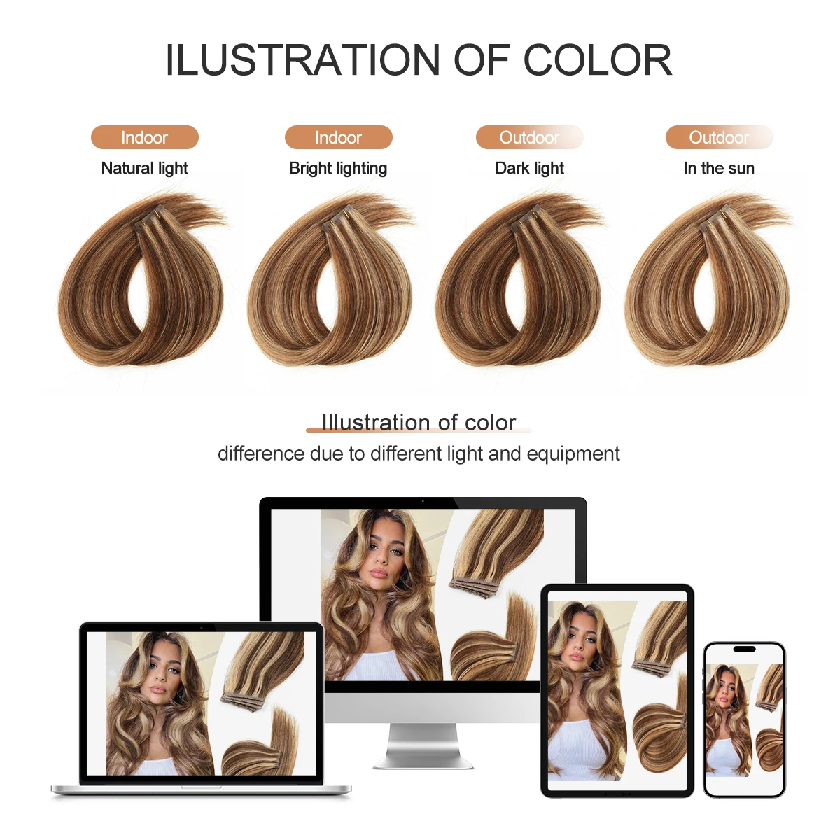 غير مرئية التوأم علامات التبويب وصلات شعر 12-24 بوصة بولي الجلد الجلد الشريط الشعر البشري 10 قطعة الطبيعي مستقيم مايكرو حلقة لحمة الشعر #5