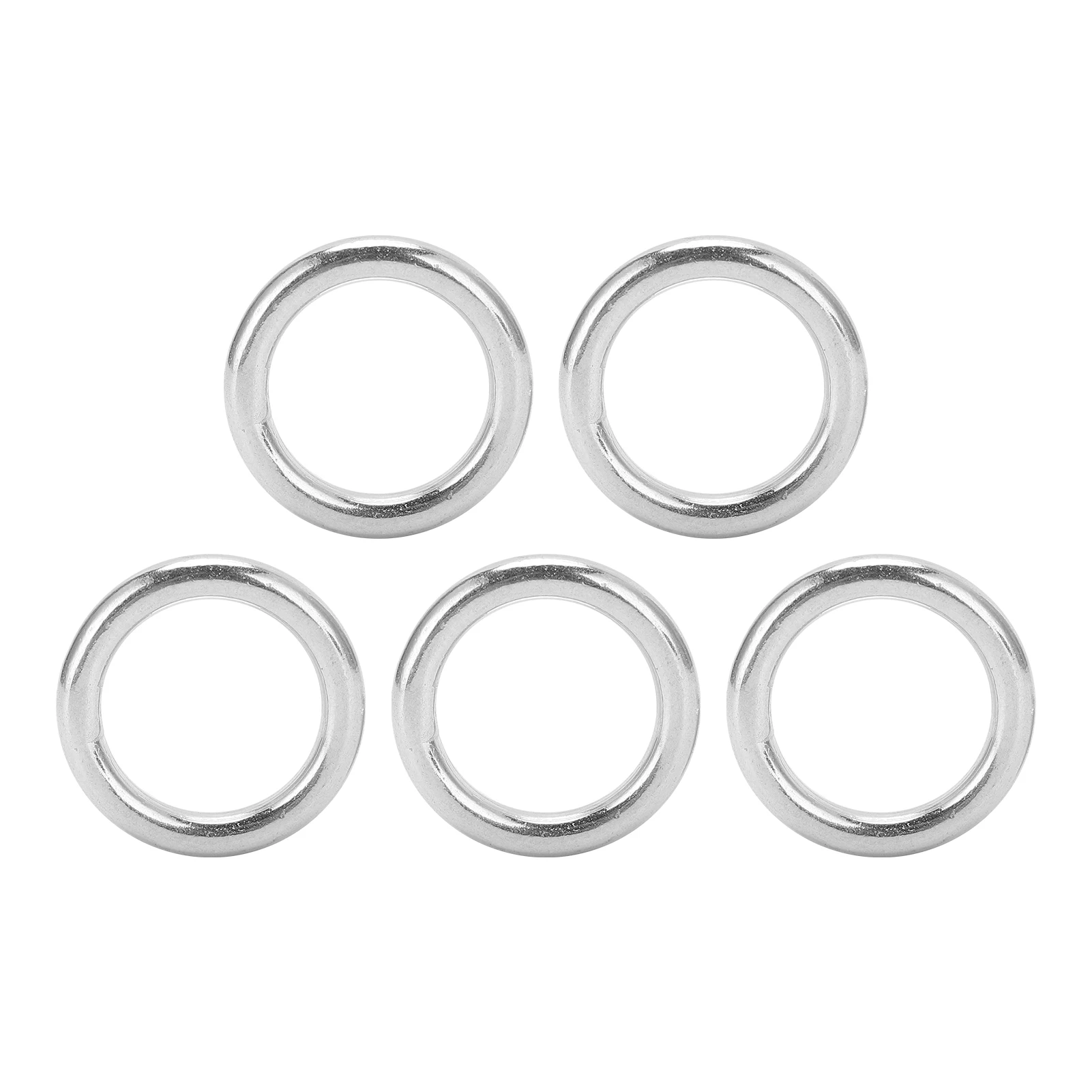 5pcs Round Rings Welded Stainless Steel Durable Sturdy Hoop for Navigation Boats Outdoor3x20mm