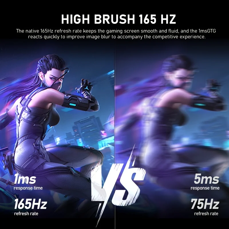 32-inch Ultra-Wide Curved 165Hz Gaming Computer Monitor 1800R Computer Screen, 2KQHD (2560x1440), Angled, DisplayPort,