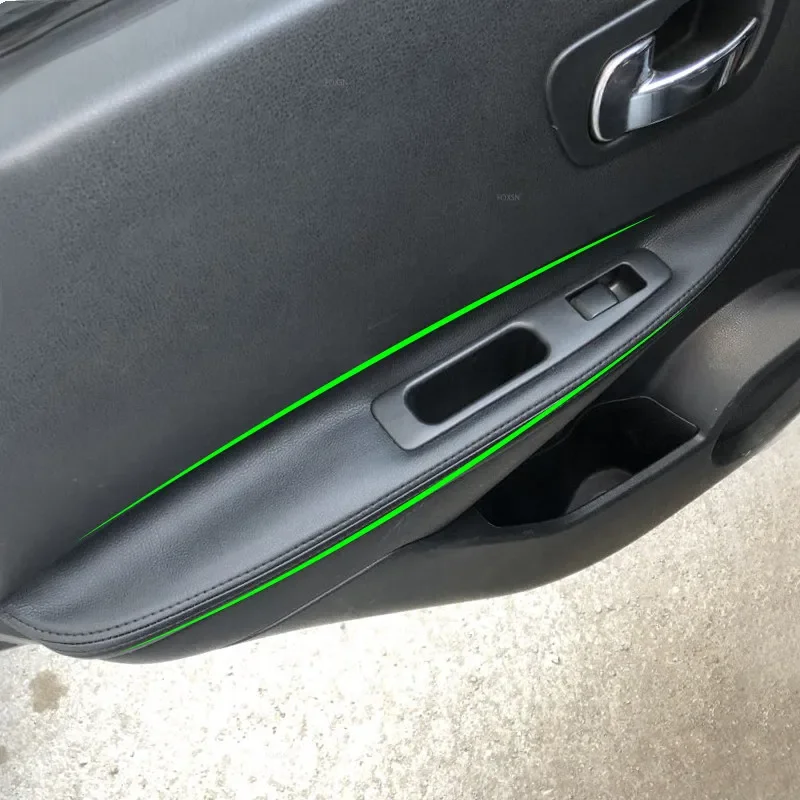 Dla Nissan Qashqai J10 2007-2015 4 sztuk akcesoria samochodowe panele klamek drzwi podłokietnik skórzane pokrowce z mikrofibry wykończenie ochronne — zdjęcie 2