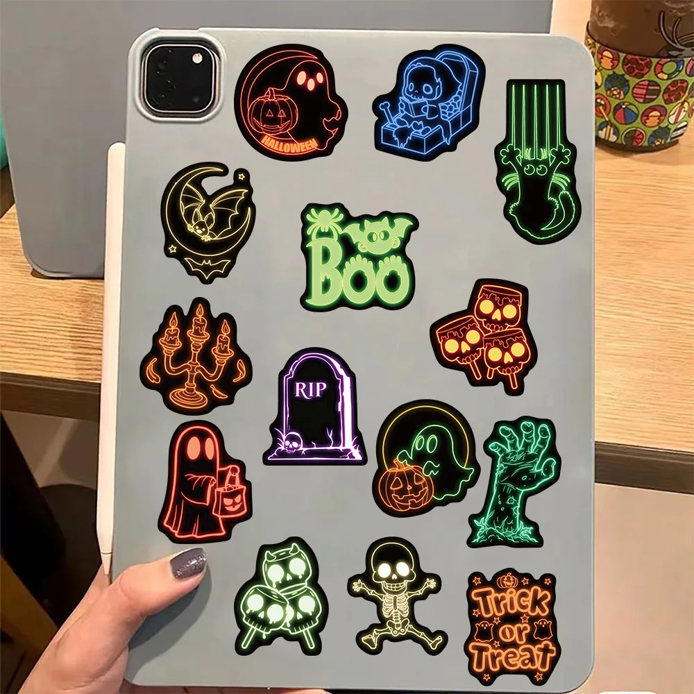 50 قطعة من ملصقات الكتابة على الجدران النيون للهالوين لتزيين الكمبيوتر المحمول والأمتعة وحقيبة الهاتف وزجاجة المياه وملصقات الجيتار المقاومة للماء #5