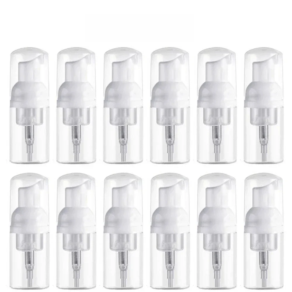 12pçs 30/60ml garrafa de espuma portátil bomba vazia garrafa transparente loção shampoo dispensador