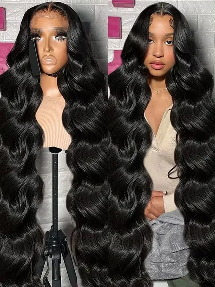 40 46 inch 250 dichtheid Braziliaanse body wave kanten voorkant pruik voor zwarte vrouwen menselijk haar 5x5 lijmloos haar 13x4 13x6 HD frontale pruiken - afbeelding 2