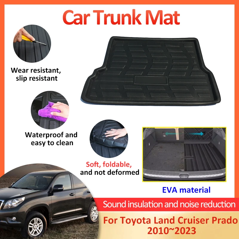 For Toyota Land Cruiser Prado J150 2011 2020 2010~2023 Rear Boot Cargo Liner Covers Rear Trunk Protector Pad Auto Accessories