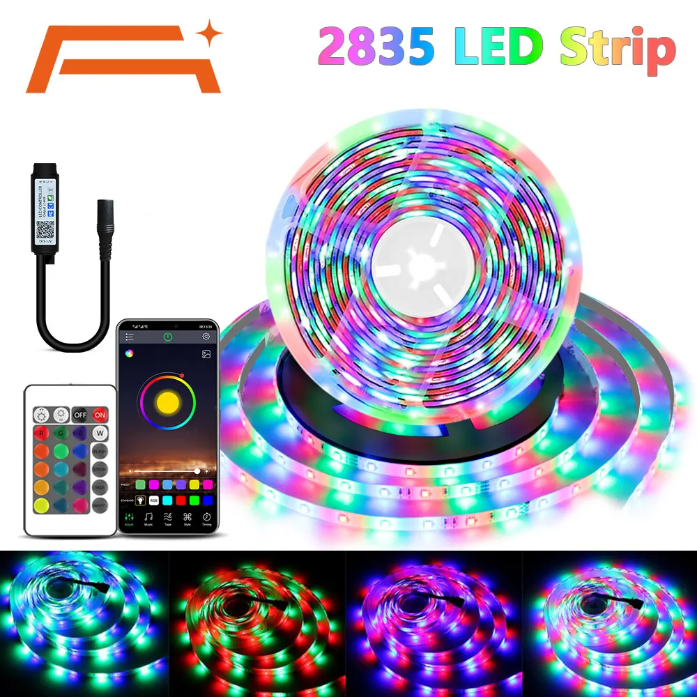 RGB LED Strip,APP+Remote Control, Music Sync ,54Leds Per Meter, RGB Lights Flexible LED Lamp Tape Ribbon RGB TV Desktop Screen