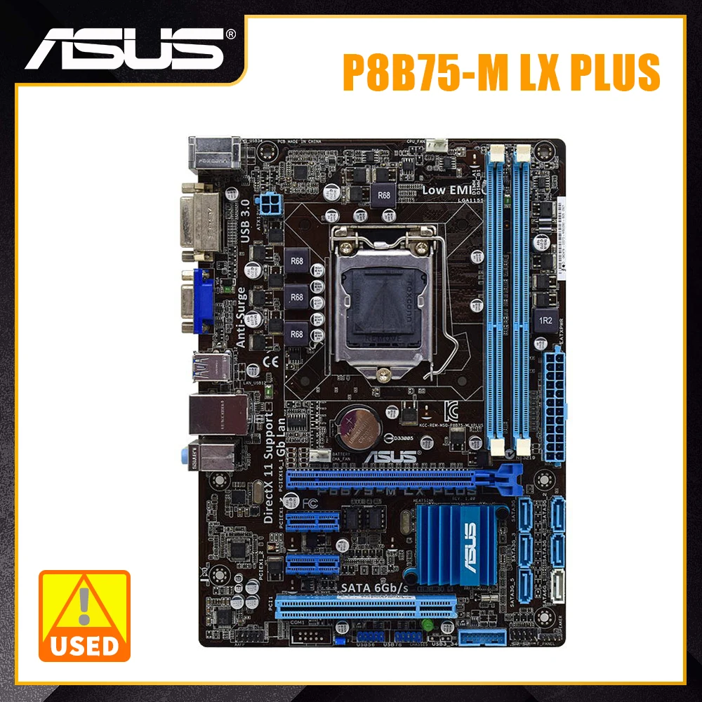 

Материнская плата ASUS P8B75-M LX PLUS LGA 1155 DDR3 Intel B75 16 ГБ USB3.0 PCI-E 3.0 SATA III Micro ATX для Core i7 3770K