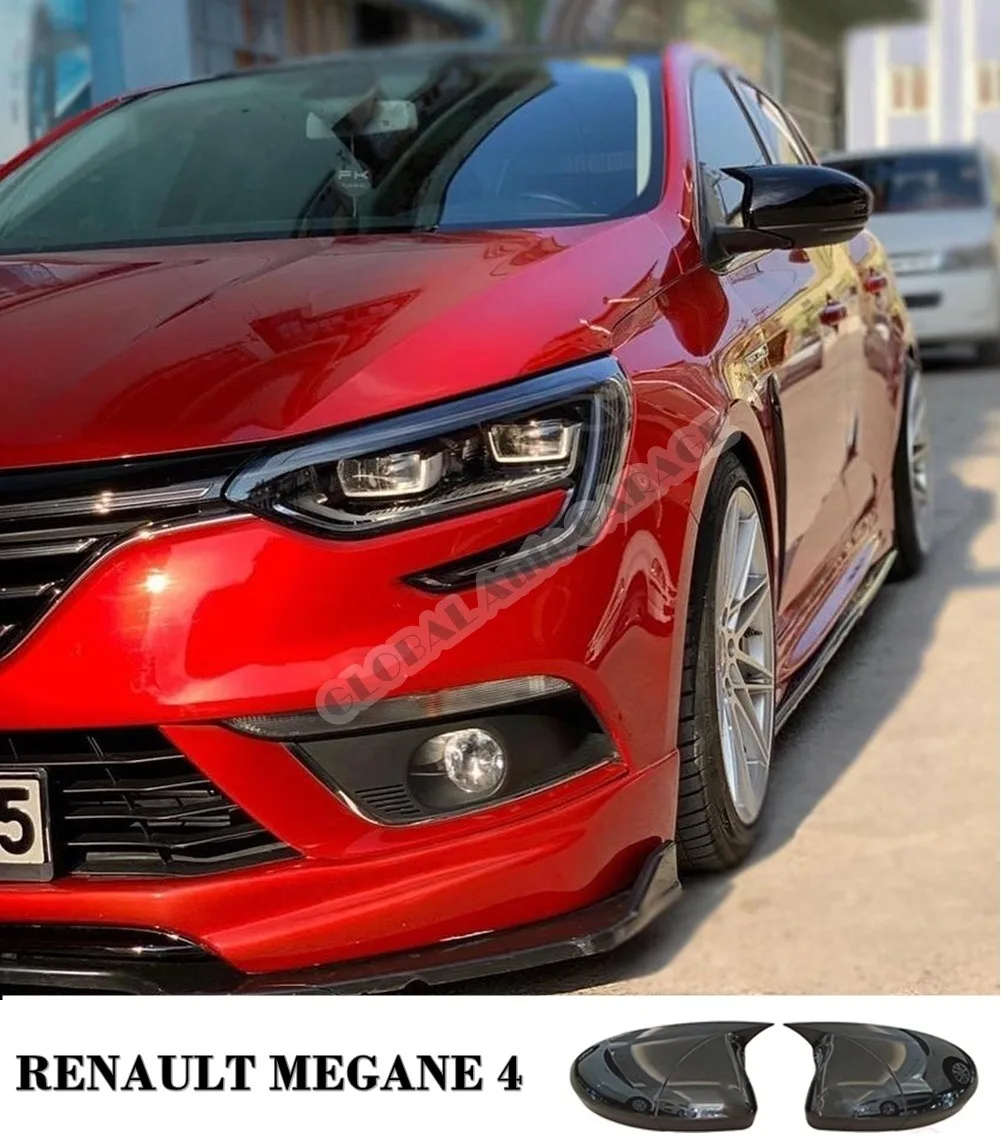 For RENAULT MEGANE 4 Sedan Hatchback Bat Mirror Cover 2016 2017 2018 2019 2020 Glossy Piano Black Car Styling Auto Universal