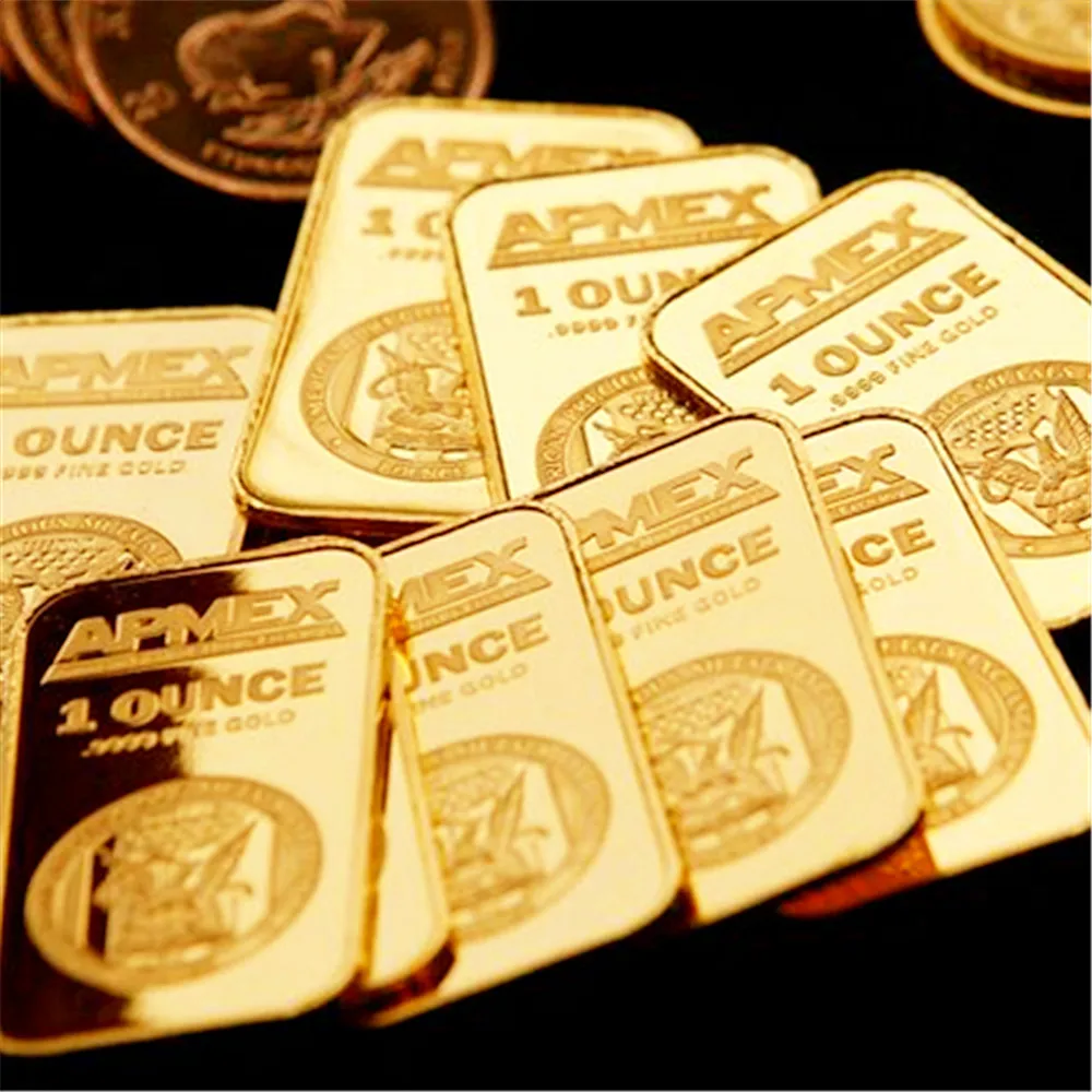 1 أوقية الذهب يرتدون السبائك بار سبيكة الذهب الطبقات المعادن الفن بار التذكارية عملة تذكارية الهدايا للتجميع #2