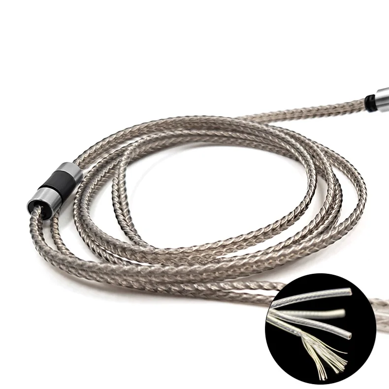 Verzilverd Audio Kabel Voor FiiO FH3 FX15 JD7 FDX FH15 FH9 FH5s Pro FF5 FA7S hoofdtelefoon