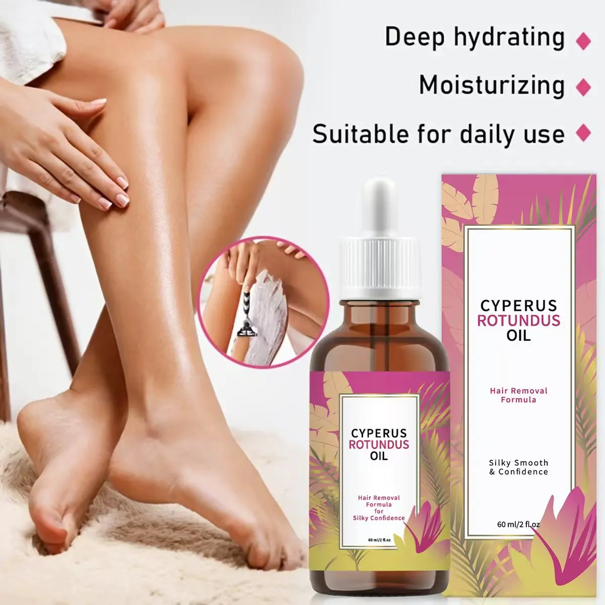 BARUBT Fragrant Aconite Hair Removal Care Oil Flower Scent Nourishing Moisturizing Body Moisturizing Massage Essence Oil
