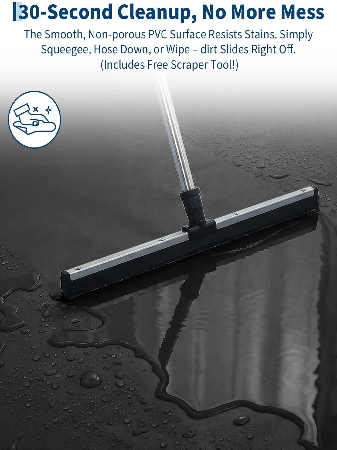 Garagenbodenmatte, wasserdichte PVC-Auffangmatte mit Abzieher und 8 Klettverschlüssen, rutschfeste Garagenparkmatte, strapazierfähige Garagenbodenmatte für Schnee, Regen und Schlamm, leicht zu