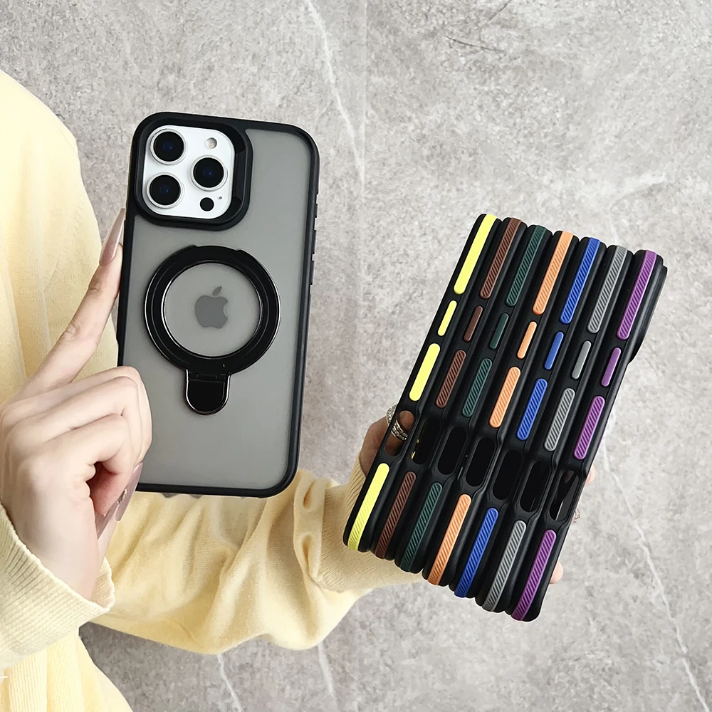 

Чехлы для iPhone 16 Pro Max, многофункциональный чехол на ощупь, совместимый с Magsafe, магнитный защитный чехол с подставкой, подходит для 15, 14, 13, 12