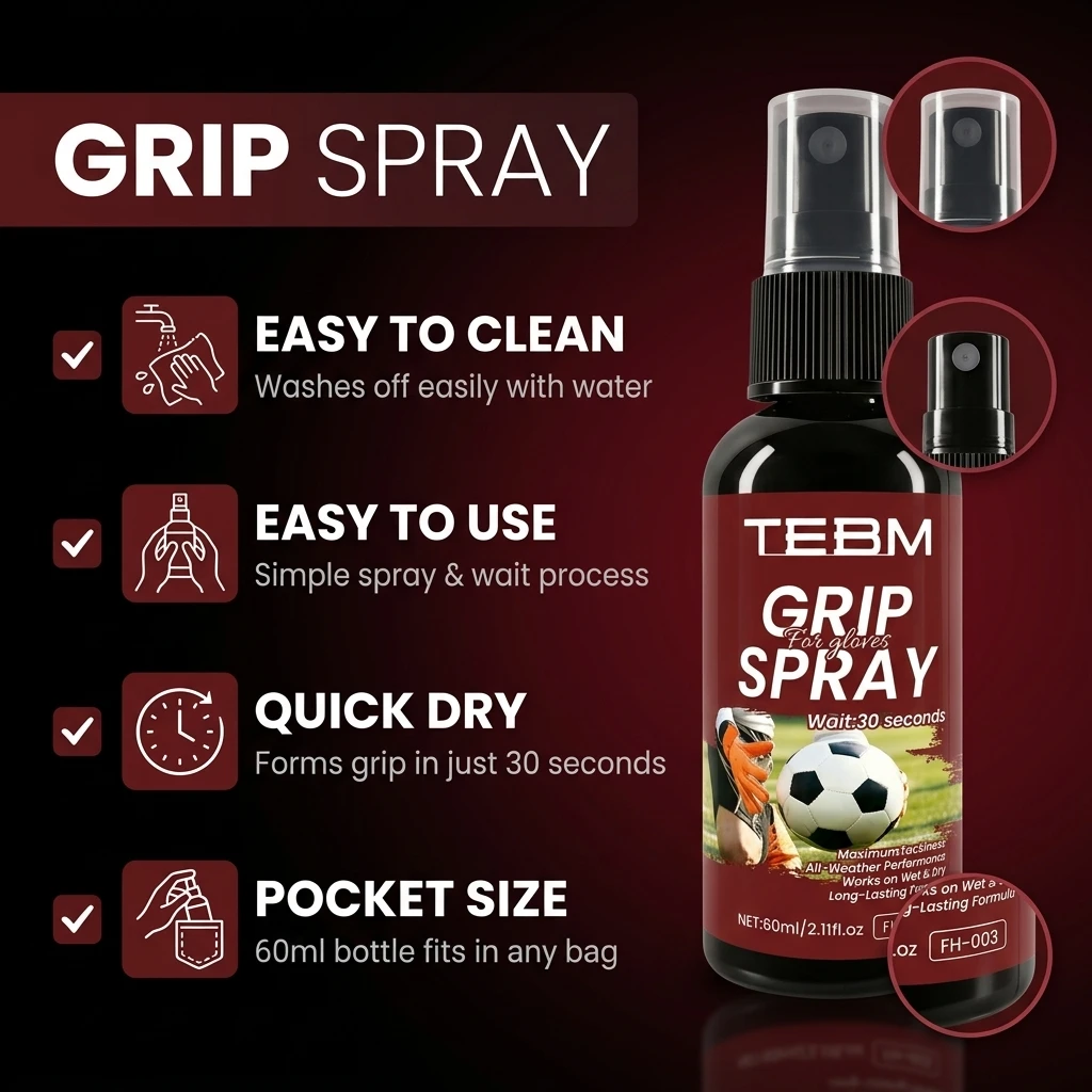 60ml Badminton racket Grip Spray For Football Goalkeeping Gloves Non-slip Enhanced Sticky Baseball Replacement Glove Glue