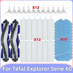 Piezas de repuesto para la aspiradora Tefal Explorer Serie 60 / RG7447, RG7455, RG7447wh, incluyendo el rodillo, escoba lateral, filtro Hepa y paño de limpieza