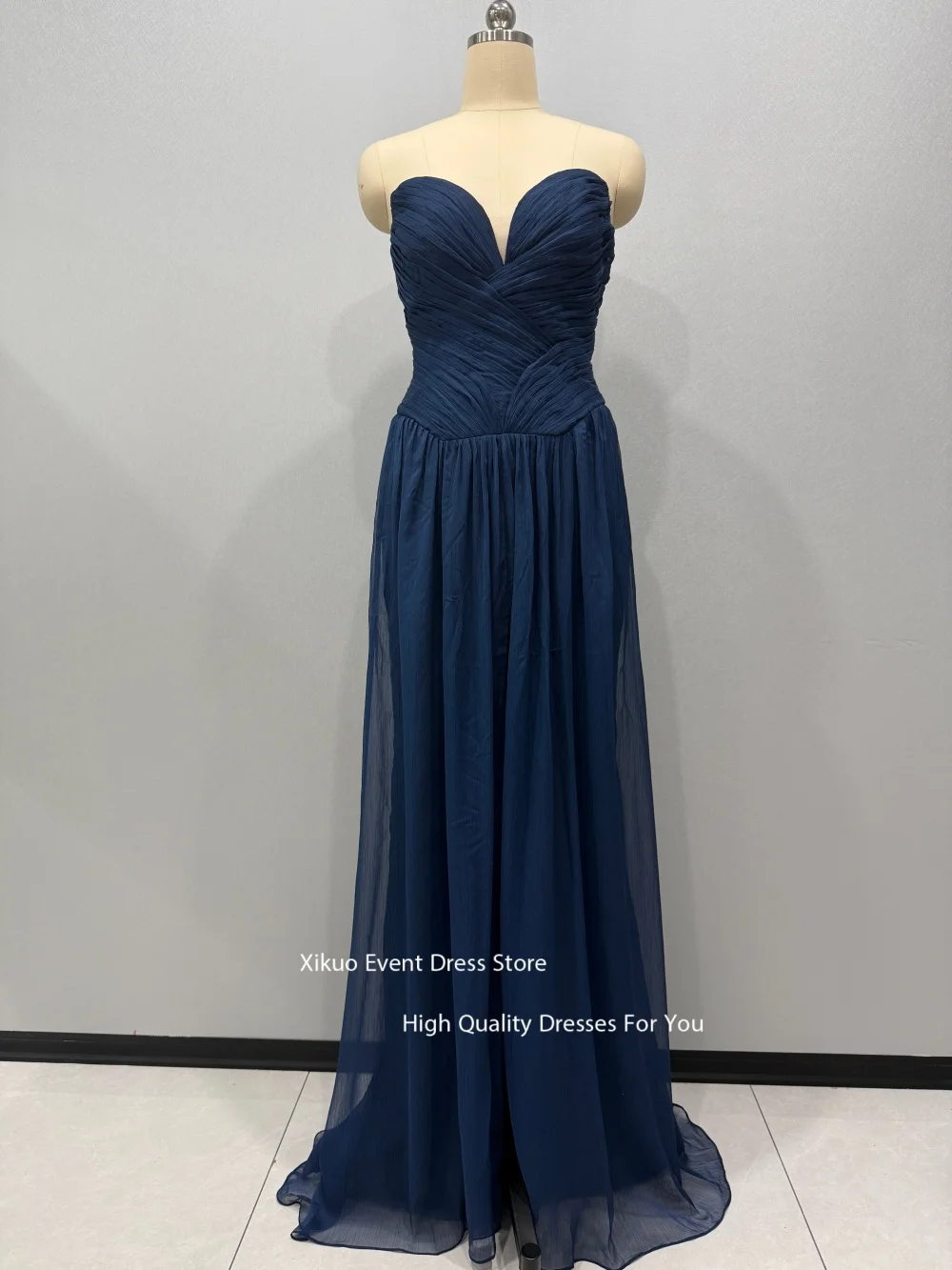 

Xikuo Graceful Chiffon Prom Gowns Long Mermaid Sweetheart Vestidos Para Eventos Summer Backless Party Evening Dresses Customized