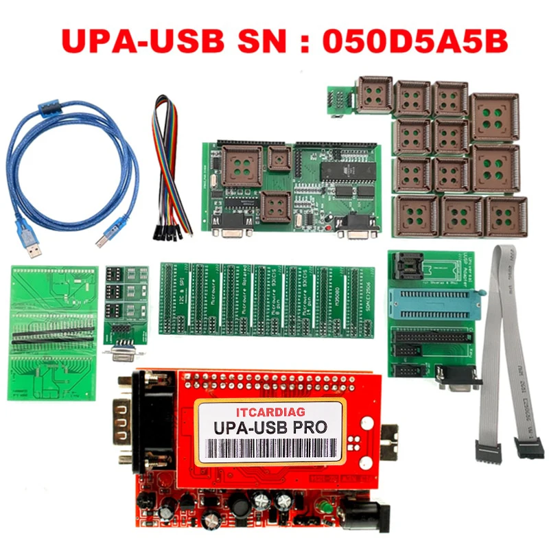 SN:050D5A5B UPA USB Programmer Windows 10 Supported USB V1.3 Full Adapters with NEC Functions ECU Chip Tunning Add 350MB Scripts