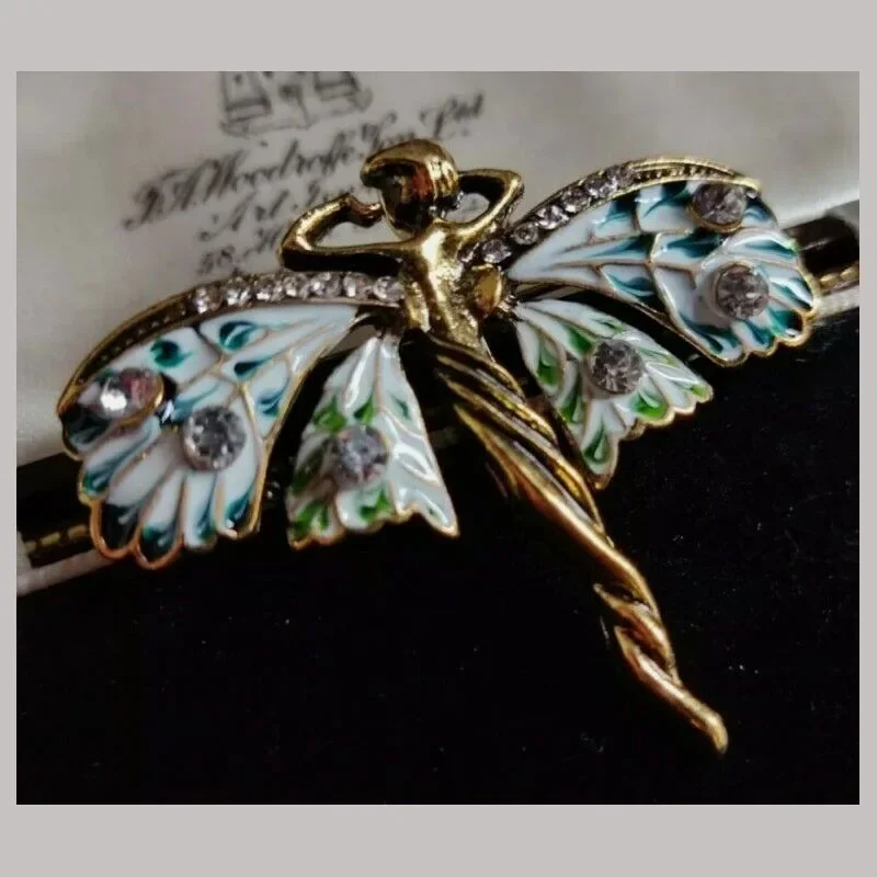 Broche en forme de nymphe, bijou, pendentif, châle, Art Vintage, Nouveau Style