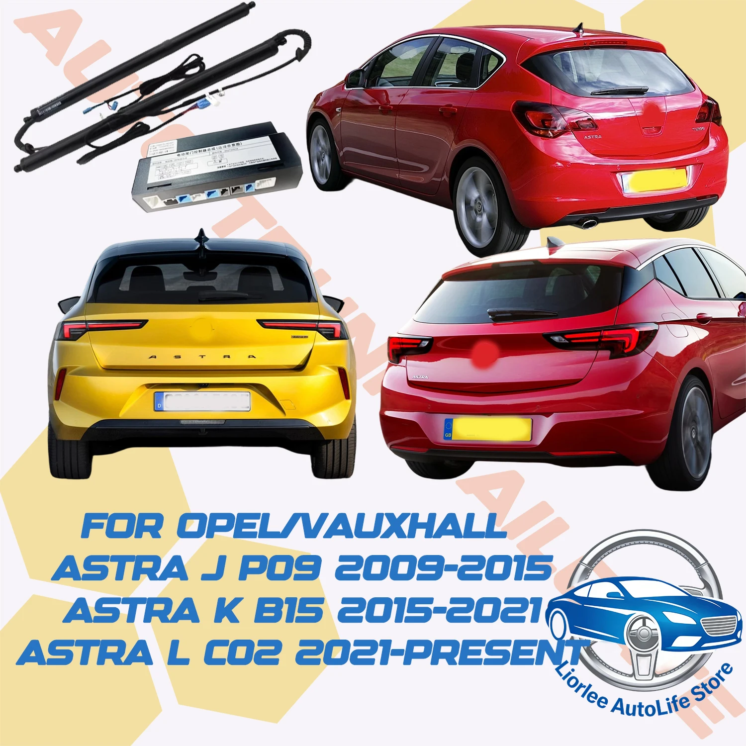 Image of Für Opel/Vauxhall Astra J P09/K B15/L C02 Auto Elektrische Heckklappe Kofferraumöffner Elektrischer Heckklappen-Aktuator