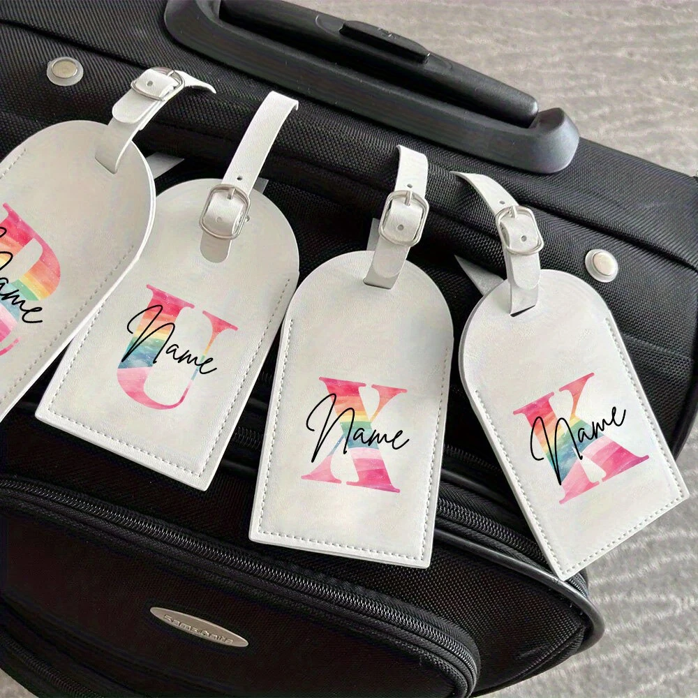 

Personalized Name Luggage Tag - Lightweight, Stylish, and Durable with Rainbow Lettering for Travel, School, or Vacation