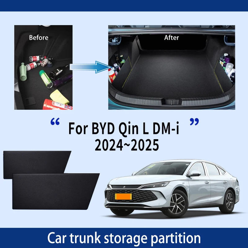 

For BYD Qin L 2024 2025 MK3 Upgrade Thickening Car Trunk Storage Partition Multi-function Storage Box Auto Interior Accessories