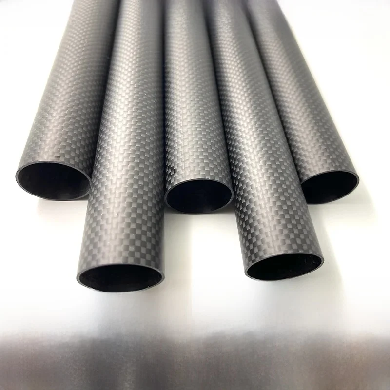 2szt. rura z włókna węglowego 3K Długość 1000mm Zwykła matowa grubość ścianki 1.5mm OD10mm 12mm 16mm 18mm 20mm 25mm 30mm 40mm rura węglowa — zdjęcie 2