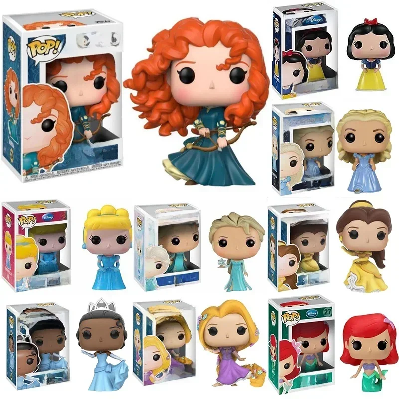 Funko POP Princesse Disney Merida 324 # Raiponce 223 # Elsa 82 Cendrillon 41 138 # Ariel 27 Jasmin 52 # Blanche des neiges 08 # Jouets modèles en PVC
