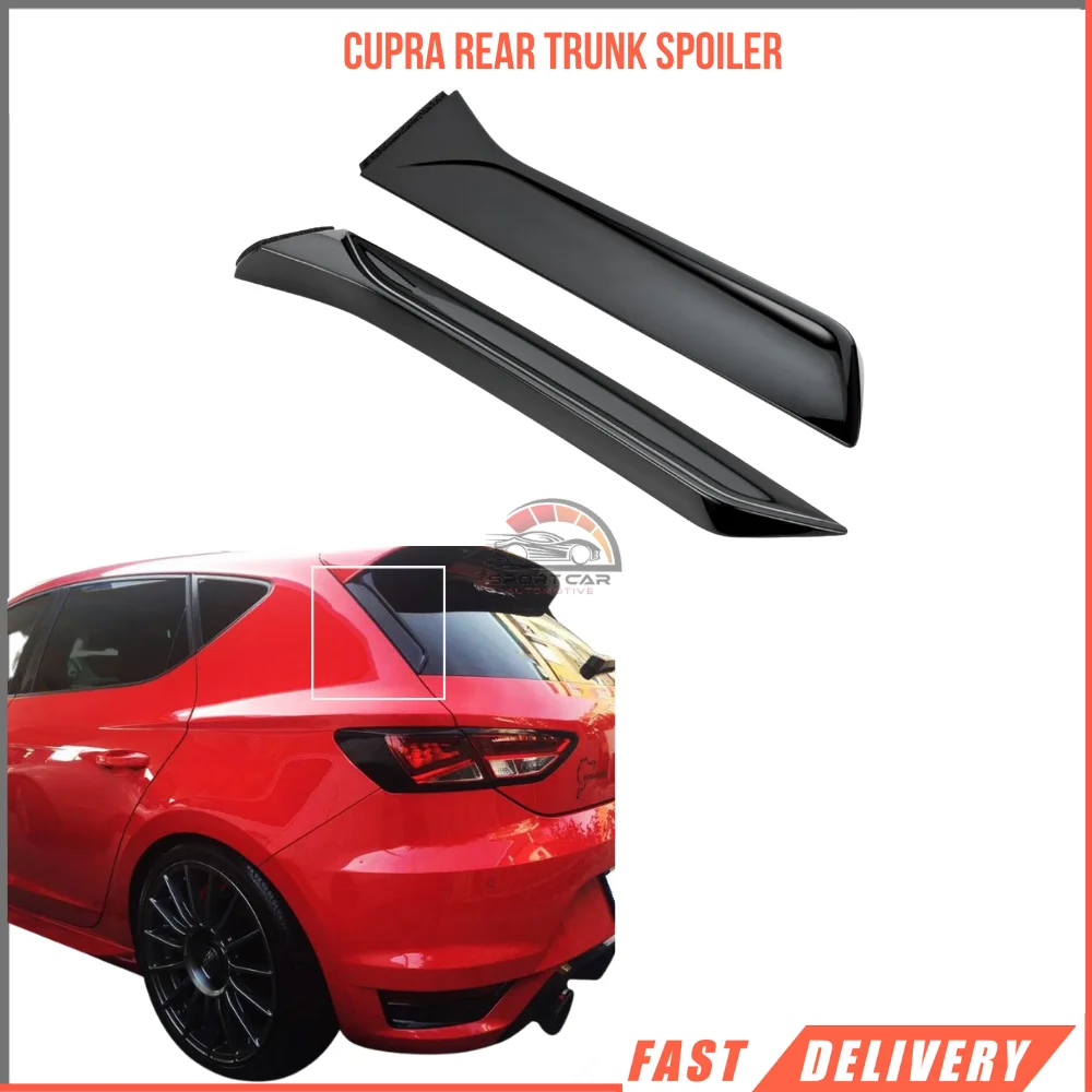 

For 2 Piece Spoiler Tail Wing Trunk Spoiler High Polished Piano Black Color Additional Spoiler For Seat Cupra