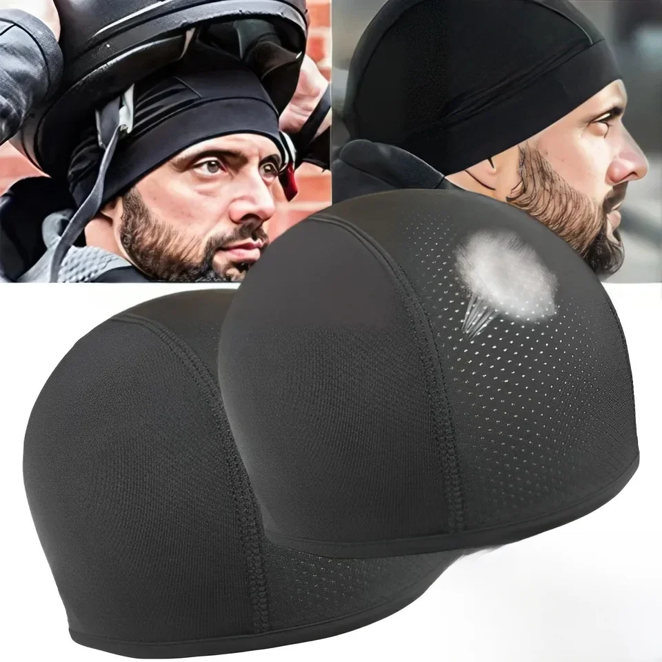 1/2szt Kask motocyklowy Czapka wewnętrzna Szybkoschnąca Oddychająca Czapka Wyścigowa Czapka pod kask Czapka Motocross Motor Helmet Hat — zdjęcie 2