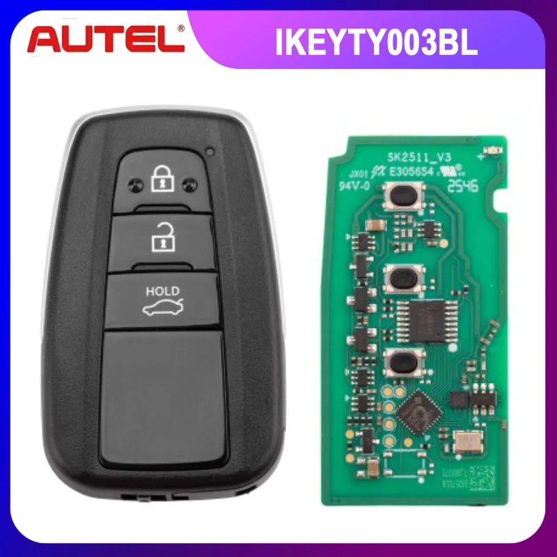 AUTEL IKEYTY003BL 3 Buttons 315/433 MHz for Toyota 4D & 8A Smart Key