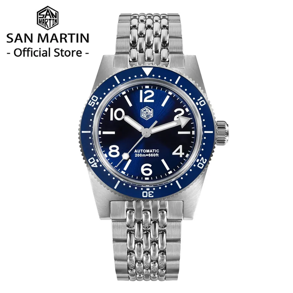 San Martin 自動巻き時計 200m防水 サンマーティン 机械式 ダイビングウォッチ 200m防水 37mm