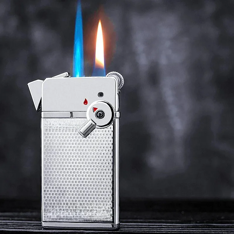 AliExpress Jobon JOBON Dual Flame Butane Gas Lighter Metal Outdoor Windproof Blue Flame Turbo Jet Cycle Use Flame Size Adjustment Cigar Lighter