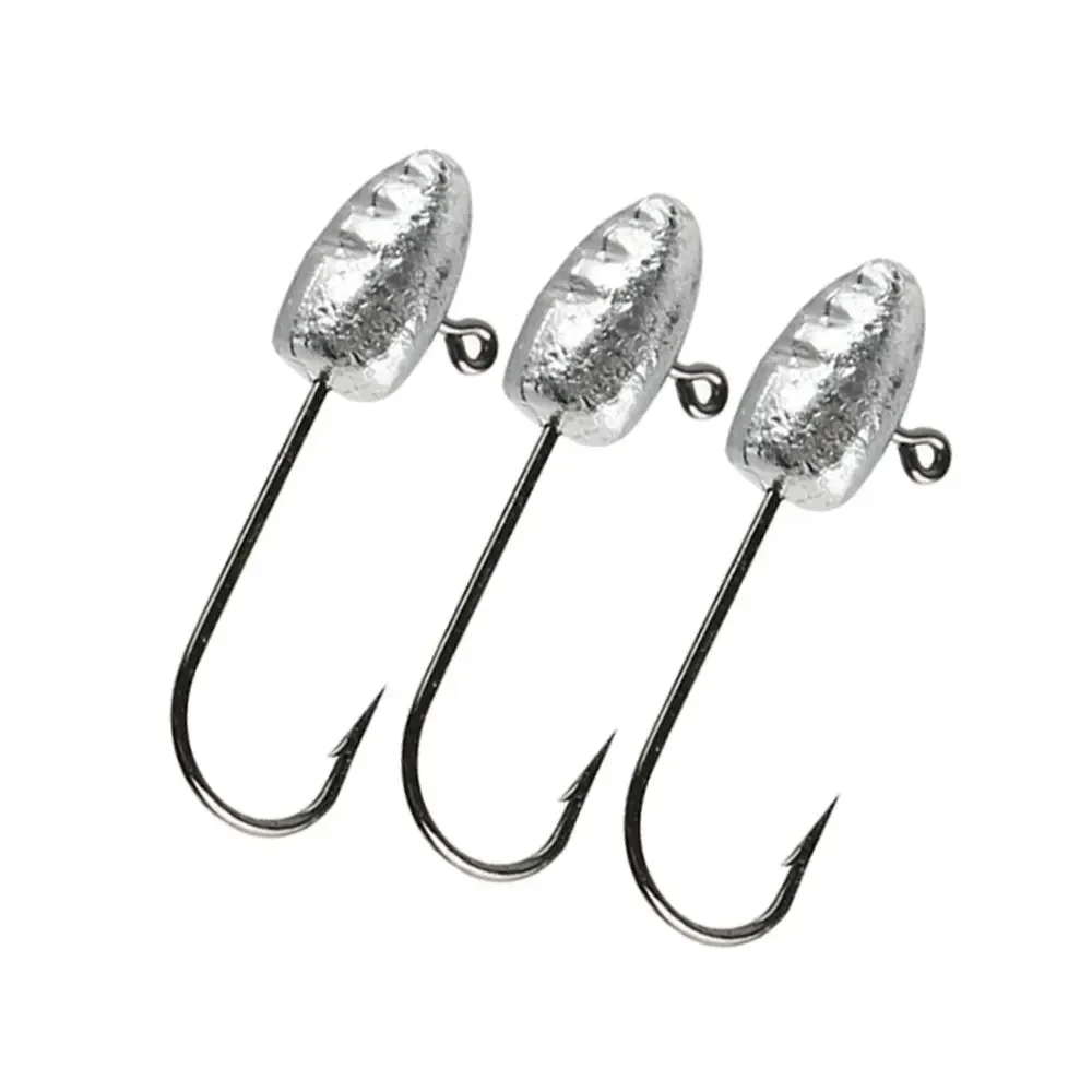 Hameçons de pêche en acier au carbone, lot de 10 pièces de 3g, 5g et 7g